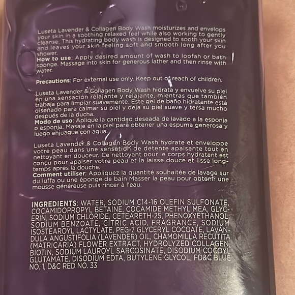 Luseta Lavender & Collagen Body Wash 33.8 fl oz - Picture 3 of 3